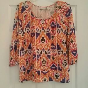 Super Cute Chico's Aztec print top Sz L/2